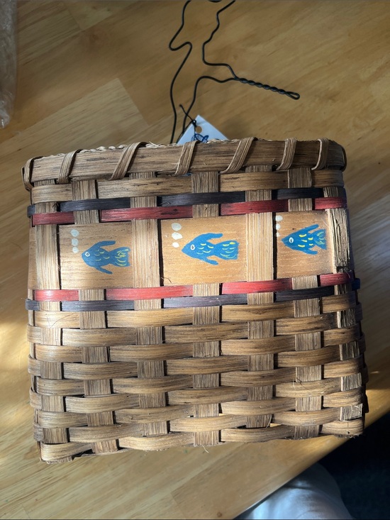Other - Vintage Woven Fish Accent Basket - Brown- by Robin